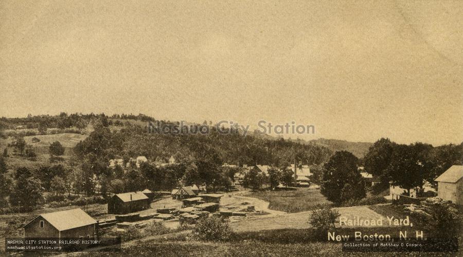 Postcard: Railroad Yard, New Boston, New Hampshire